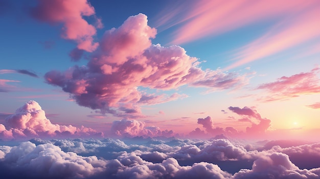 Photo pastel background of sky in feminine style