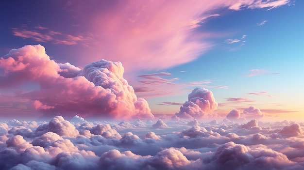 Photo pastel background of sky in feminine style