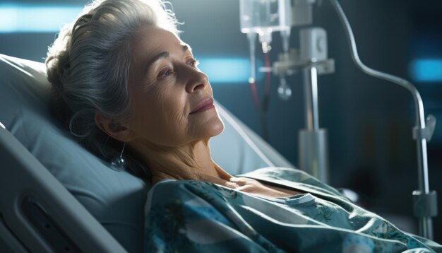 Photo photo of a patient dozing in a hospital bed