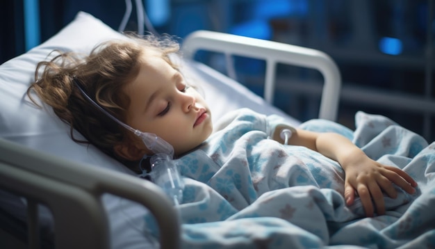 Photo of a patient dozing in a hospital bed