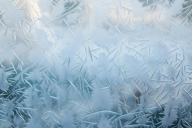 Photo photo of patterns in a frostcovered window nature background