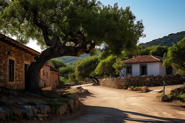 Photo of peaceful landscape countryside road peaceful landscape