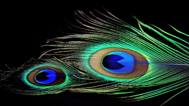 Premium AI Image | A photo of a peacock feather black background