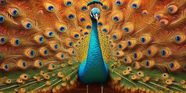 a photo of a peacock