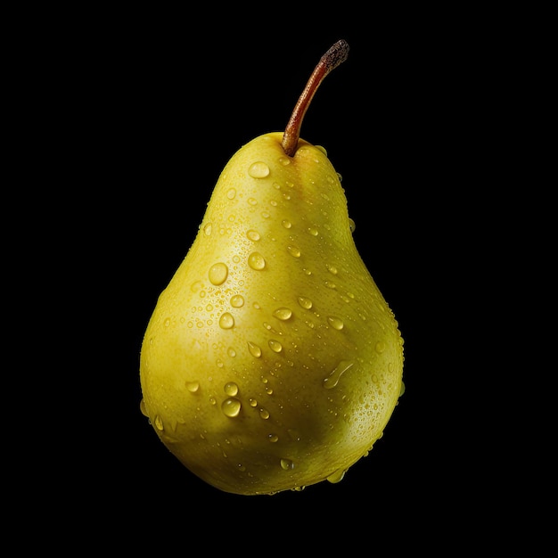 photo of a pear fruit in black background