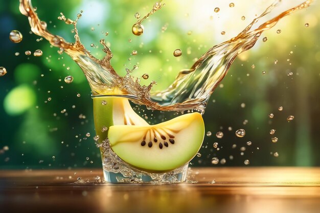 photo pear juice splash background