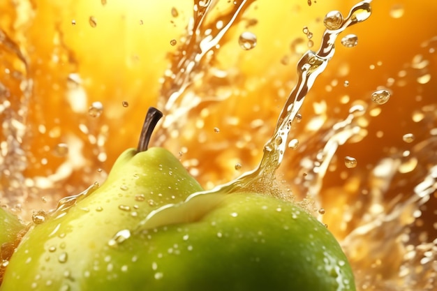 photo pear juice splash background