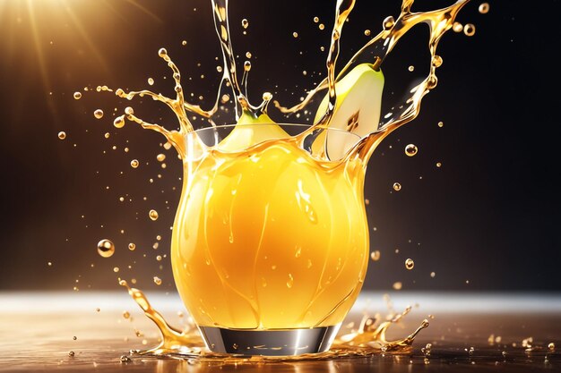 photo pear juice splash background