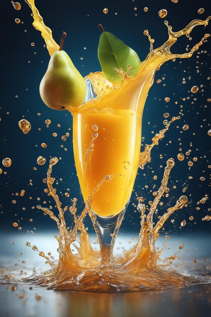 photo pear juice splash background