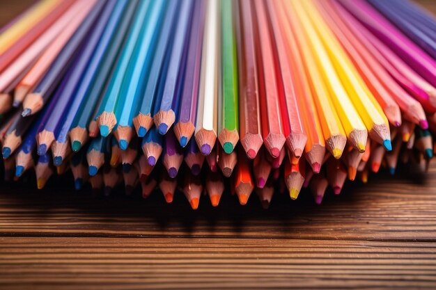 photo of pencils neatly lined up created with AI