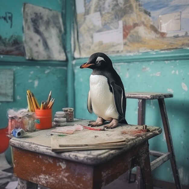 Photo photo of penguin