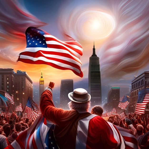 photo of people celebrating American indpendence day generated by AI