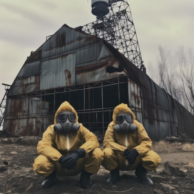 Photo photo of people in front of chernobyl in ukraine