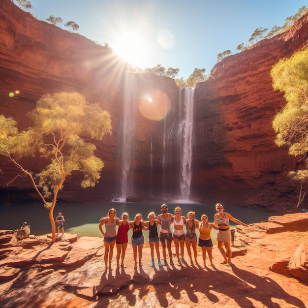 Photo of people in front of Karijini National Park in Australia