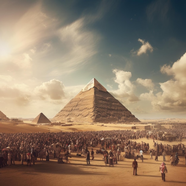 Photo of people in front of The Pyramids Of Giza in Egypt