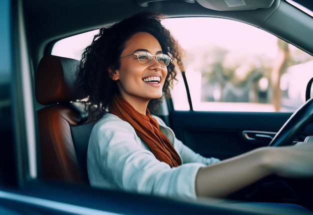 Photo photo of people handsome man woman driving vehicle