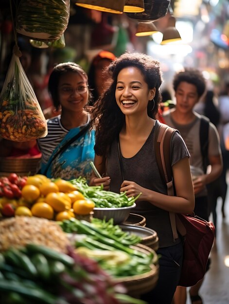 Photo of People of Various Ethnicities Shopping Together at a Bustlin Diversity Ethnicity Peoples