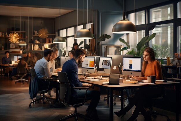 Photo of people working in an office