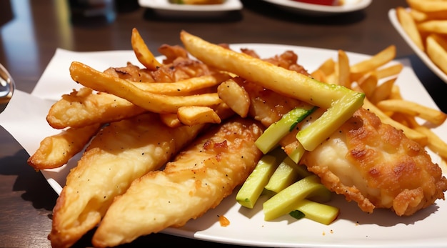 photo of Perfect fish chips fries with french fries