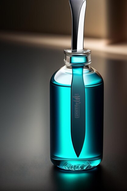 Photo perfume bottles background generative Ai