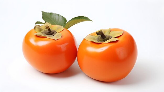 Photo the photo of persimmon on white background