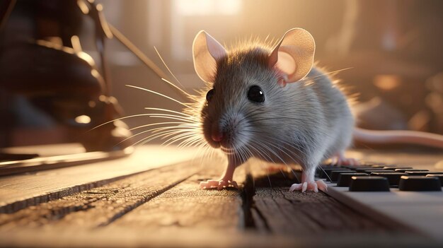 A photo of a persistent mouse showcasing intelligence in various scenarios