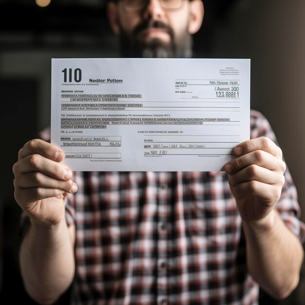 photo of a person holding a 099 tax form