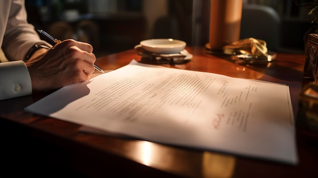 Photo a photo of a person reviewing a motorcycle insurance policy