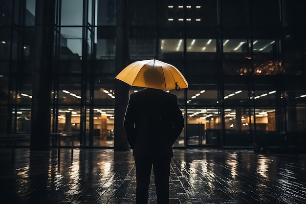 Photo photo of person with an umbrella in a urban set