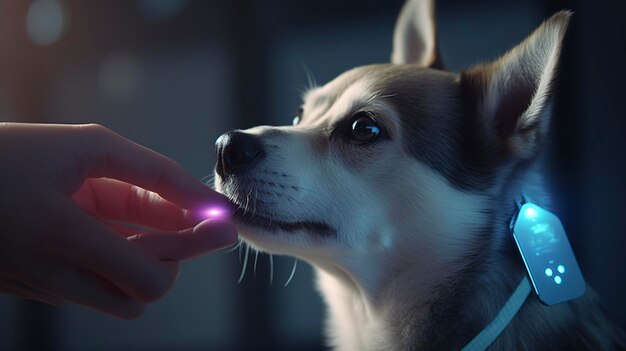 A photo of a pet receiving a microchip implant