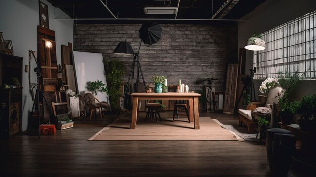 A Photo of a Photographers Studio with Backdrop