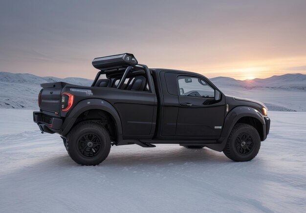 Photo photo of pickup off road in landscape