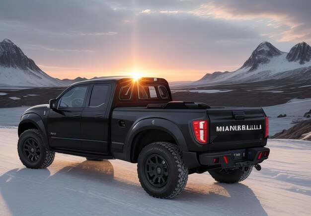 Photo photo of pickup off road in landscape