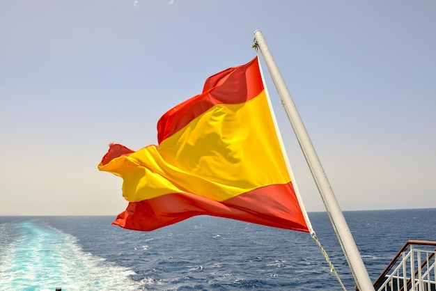 Photo Picture of a Moving Spanish Flag in the Wind