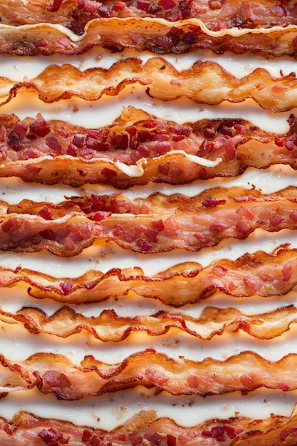photo A piece of bacon that is on a white background