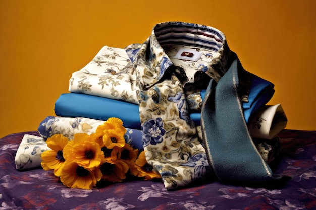 photo of a pile of clothes old fashion vintage style Photography AI Generated