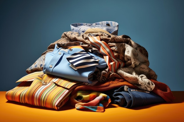 photo of a pile of clothes old fashion vintage style Photography AI Generated