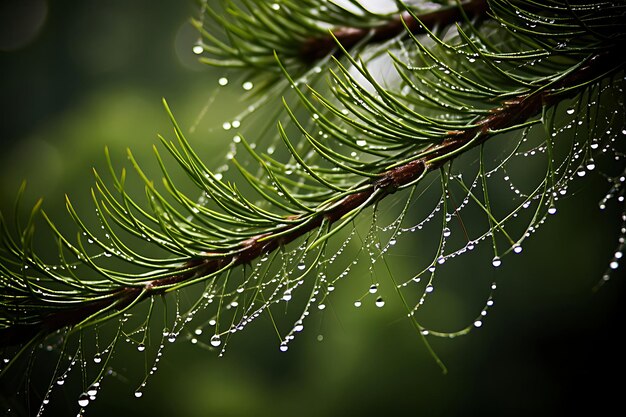 Photo of Pine Tree Branches Covered in Spiderwebs Pine