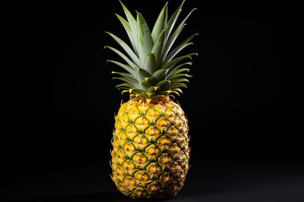 photo of a pineapple fruit in black background