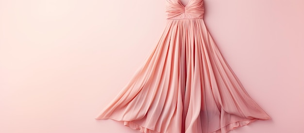 Photo photo of a pink dress hanging on a vibrant pink wall with plenty of copy space with copy space