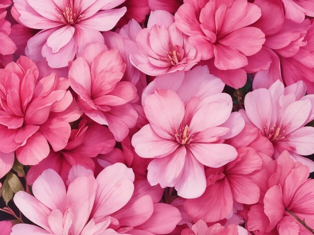 Photo photo pink flowers watercolor seamless pattern