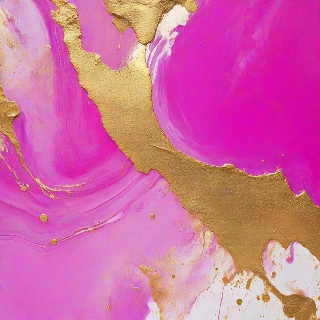 Photo pink and gold paint abstract texture