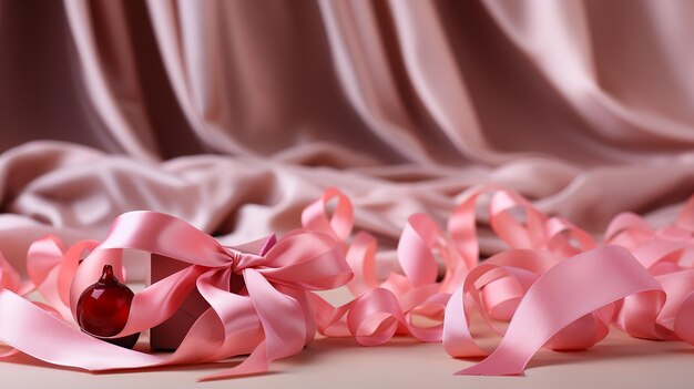 photo pink ribbon breast cancer healthcare concept