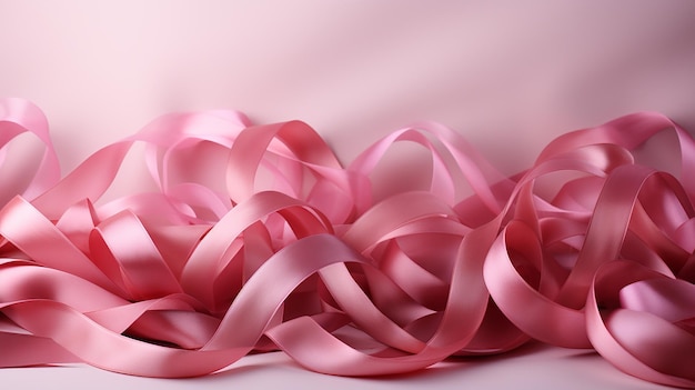 Photo pink ribbon breast cancer healthcare concept