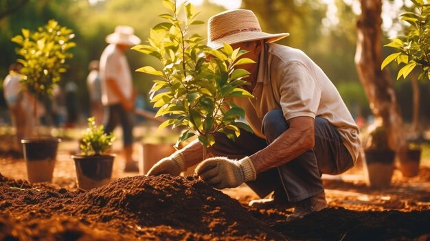 photo planting on the organic farmland