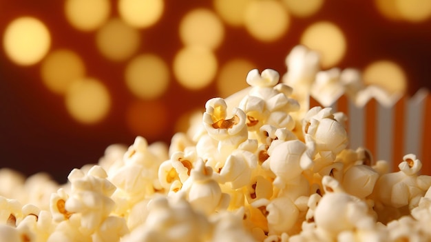 A photo of popcorn in a festive holiday setting