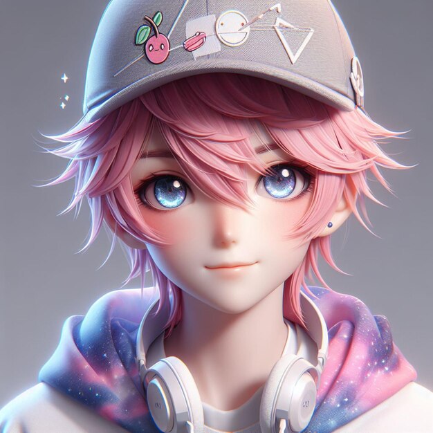 photo portrait of a 3d boy in anime style