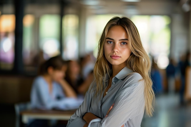 A photo portrait of a beautiful young female Ai generative