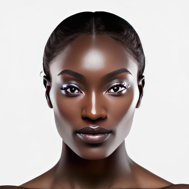 Фотопортрет красоты молодой женщины с идеальной кожей для косметических продуктов Generative AI
