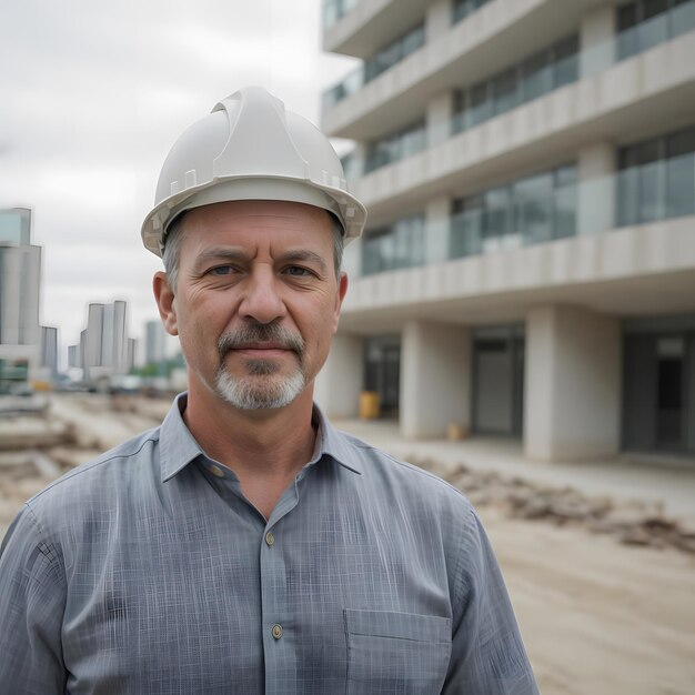 Photo portrait of civil engineers and construction work